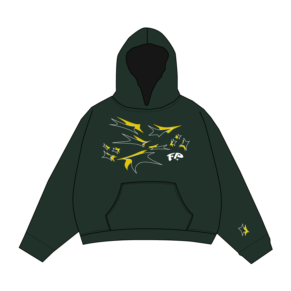 Shooting Stars Hoodie Green